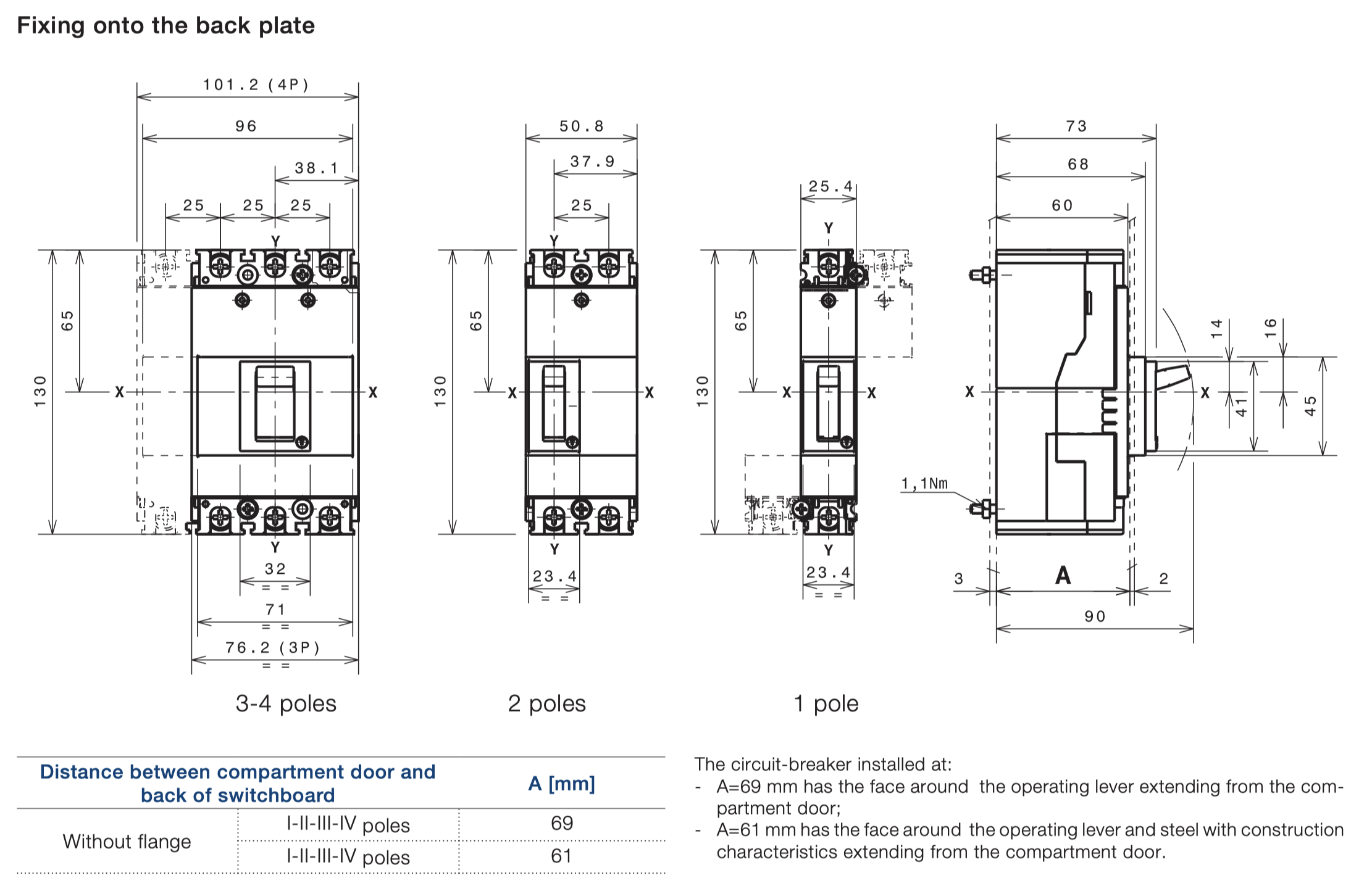 MCCB ABB A1A 10KA 60A 3P