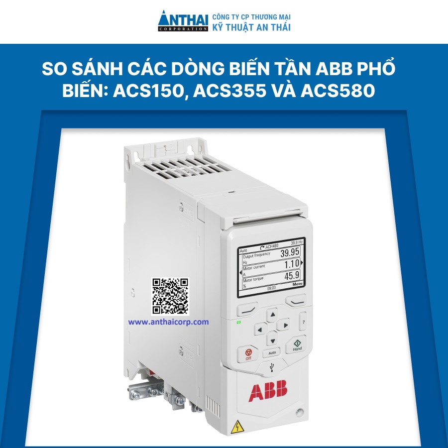 So sánh các dòng biến tần ABB phổ biến: ACS150, ACS355 và ACS580